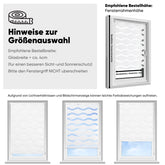 Duo roller blind with wave pattern - double roller blind clamp-on without drilling for windows, privacy & sun protection